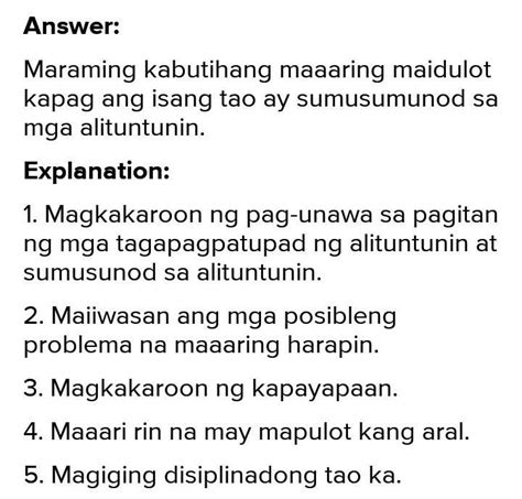 ano ano ang naidudulot ng batas sa mga tao|1. Ano.